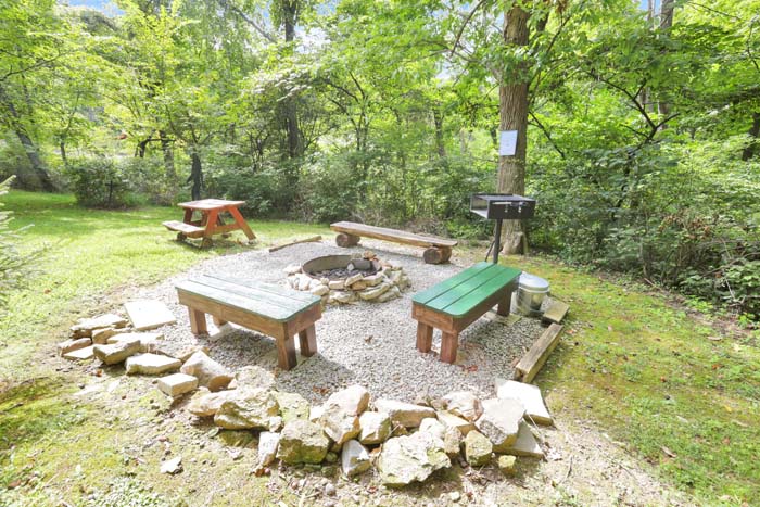 Bearadise Ridge Cabin — private walking trail and fire ring in the woods