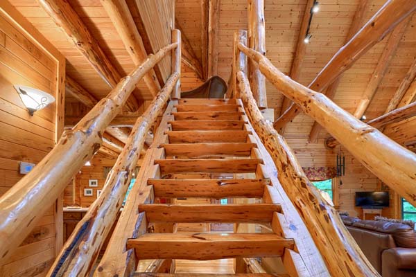 log stairs to loft