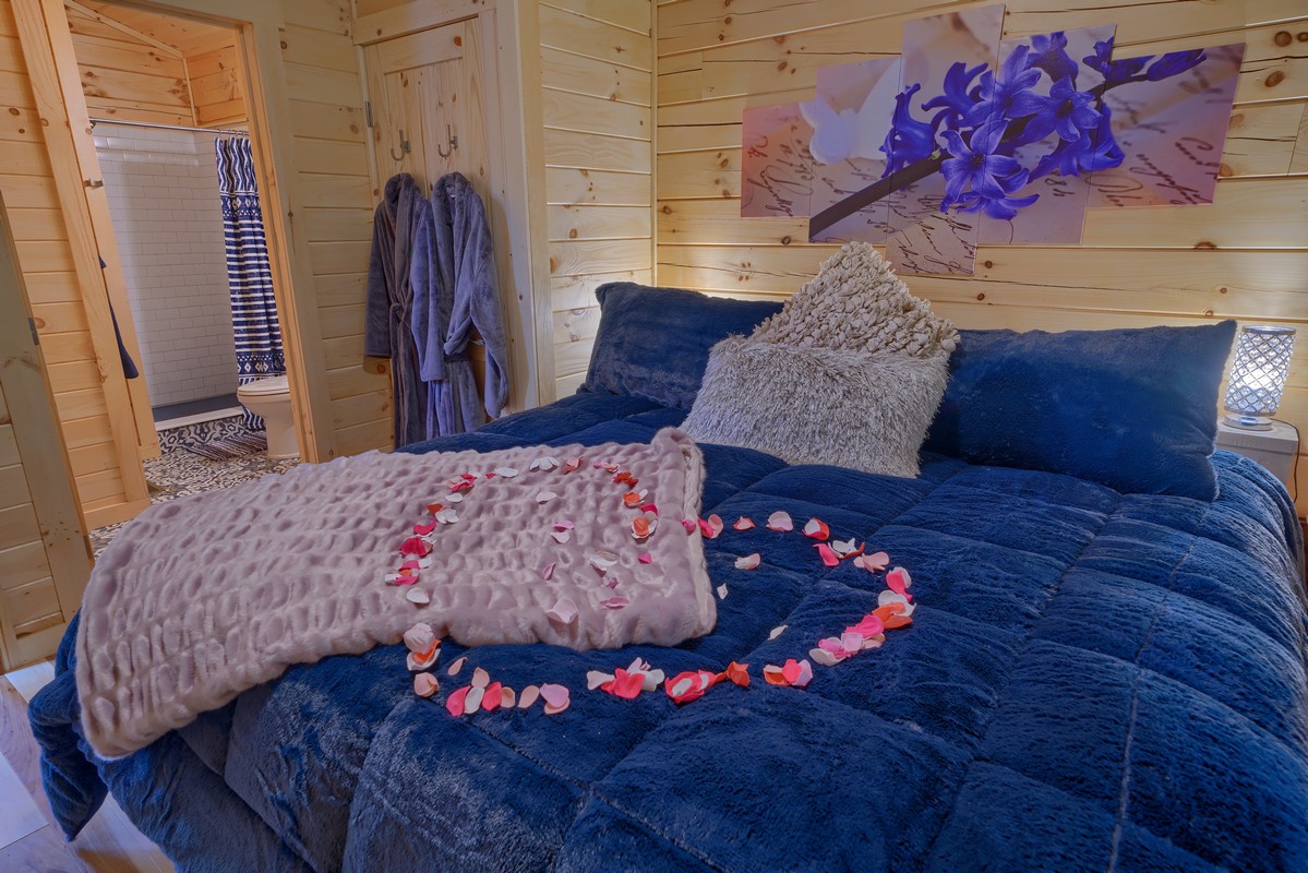 Cozy log cabin bedroom retreat