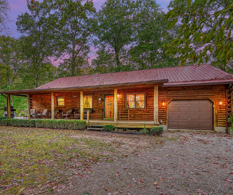 twilight image of casa carezza cabin