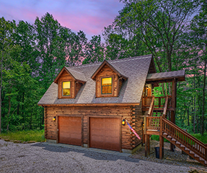 tall cabin with side walkout stairs
