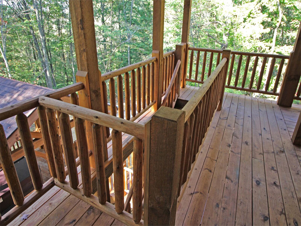 stairs leading down from deck