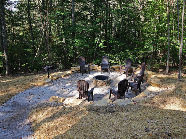 fire pit with gravel