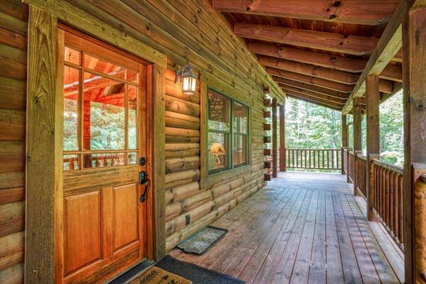 front door to cabin
