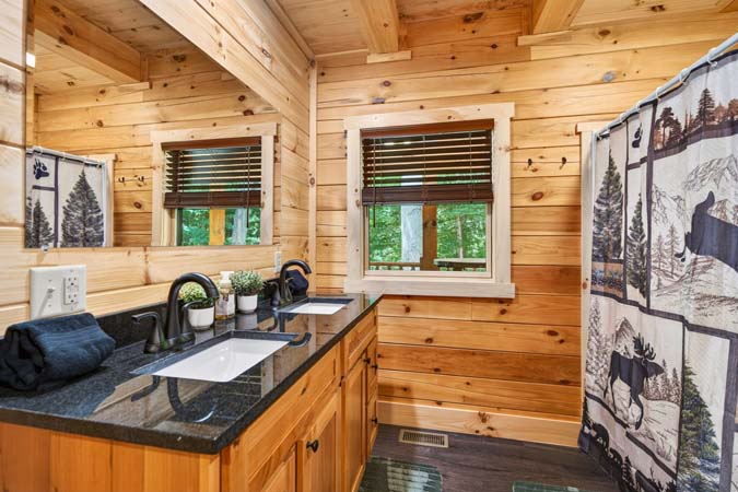 Inviting cabin interior with comfortable furnishings