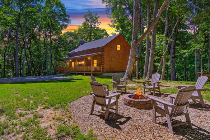 Enjoy the beauty of Hocking Hills from Happy Hours Cabin