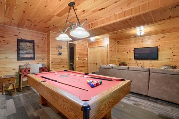 pool table and couch