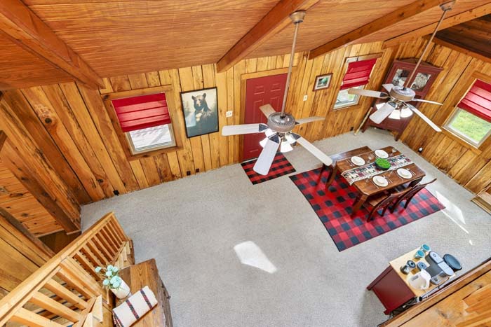 Cabin dining area with comfortable seating