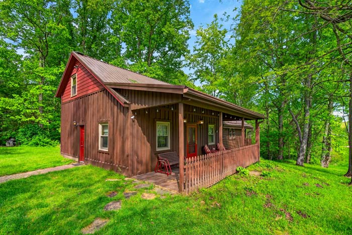 Functional kitchen area in cozy cabin