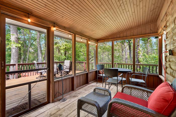 Rolling woods surrounding private cabin