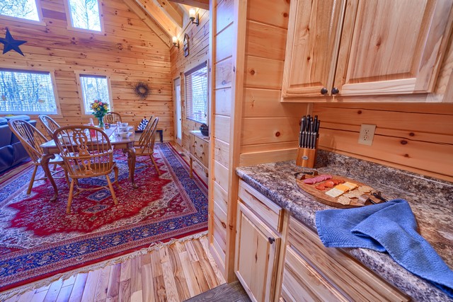 Traditional log cabin kitchen with a touch of nostalgia