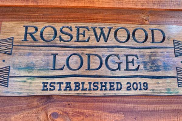 Rosewood Lodge established sign