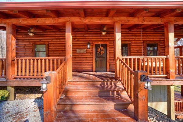 front steps to cabin