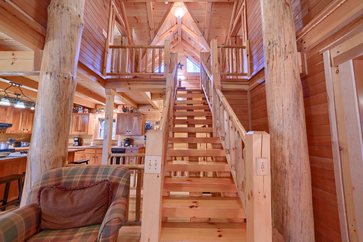 log stairs to loft