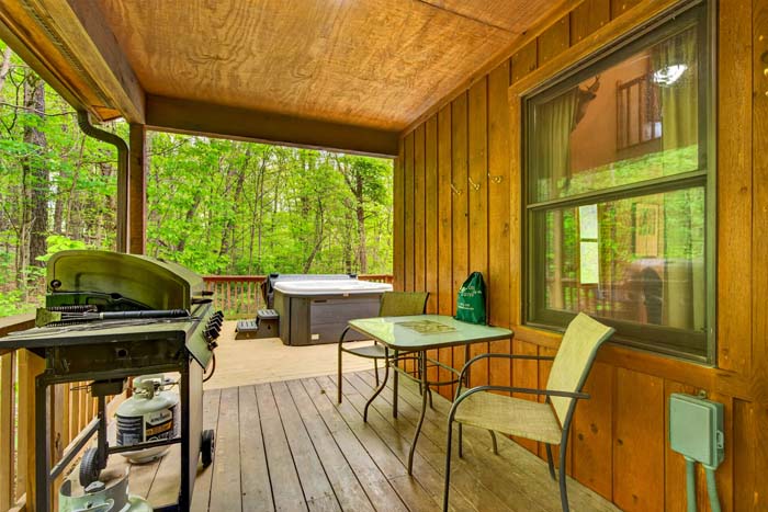 Lower level entertainment space for guests