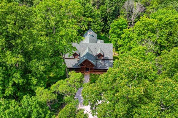 cabin from the view of a drone