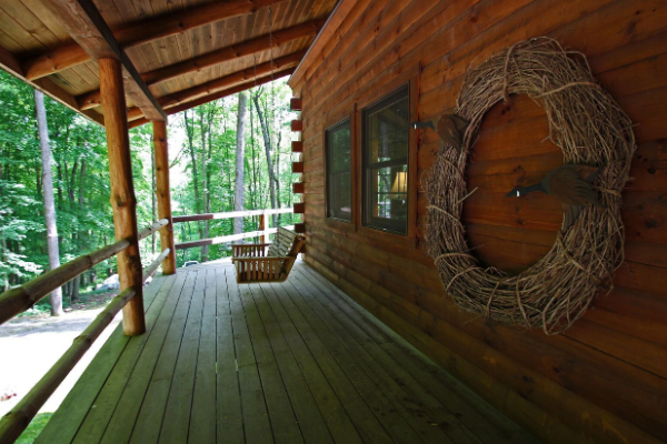 front porch on cabin
