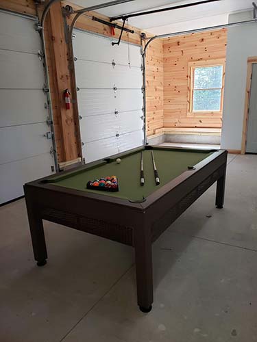 pool table downstairs