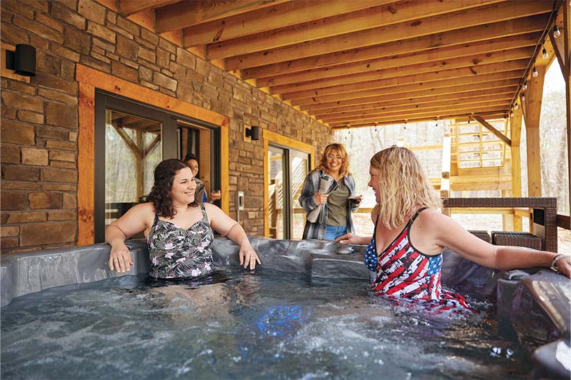 Ladies' Night Out girls in jacuzzi