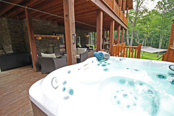 hot tub on uncovered deck