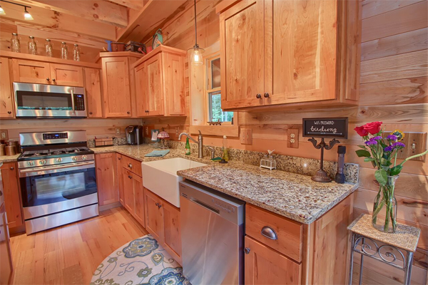Traditional log cabin kitchen with a timeless appeal