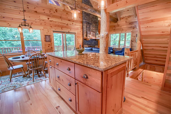 Traditional log cabin kitchen with a touch of nostalgia