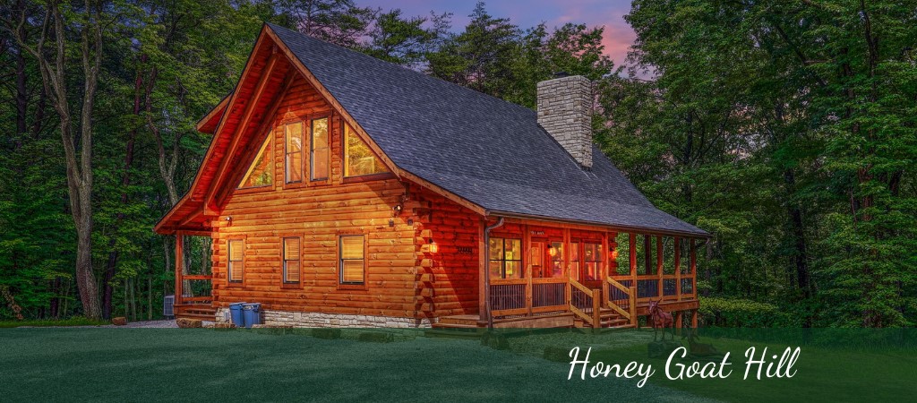 cabin in dark wooded area